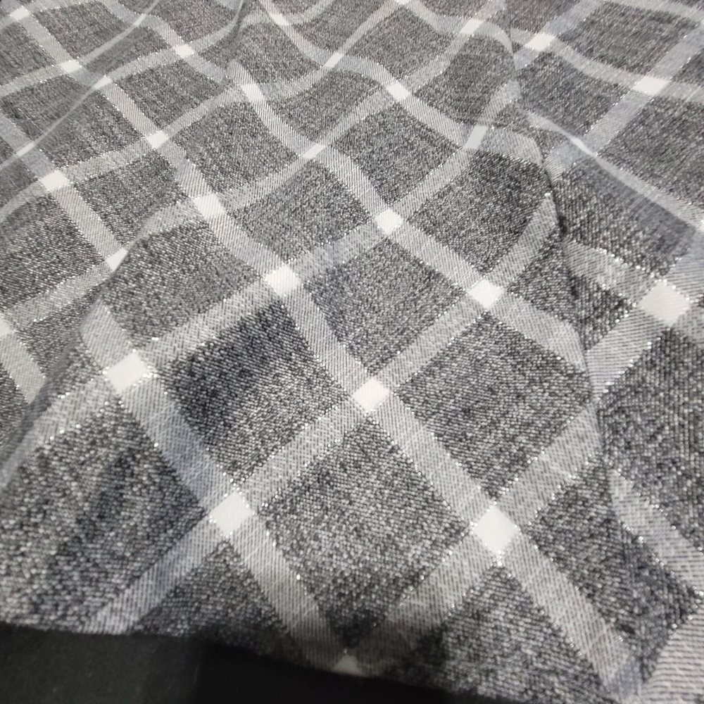 New Alcea Rosa High Waist Plaid Midi Skirt~A-Line~Dark Gray~Large - Picture 4 of 11